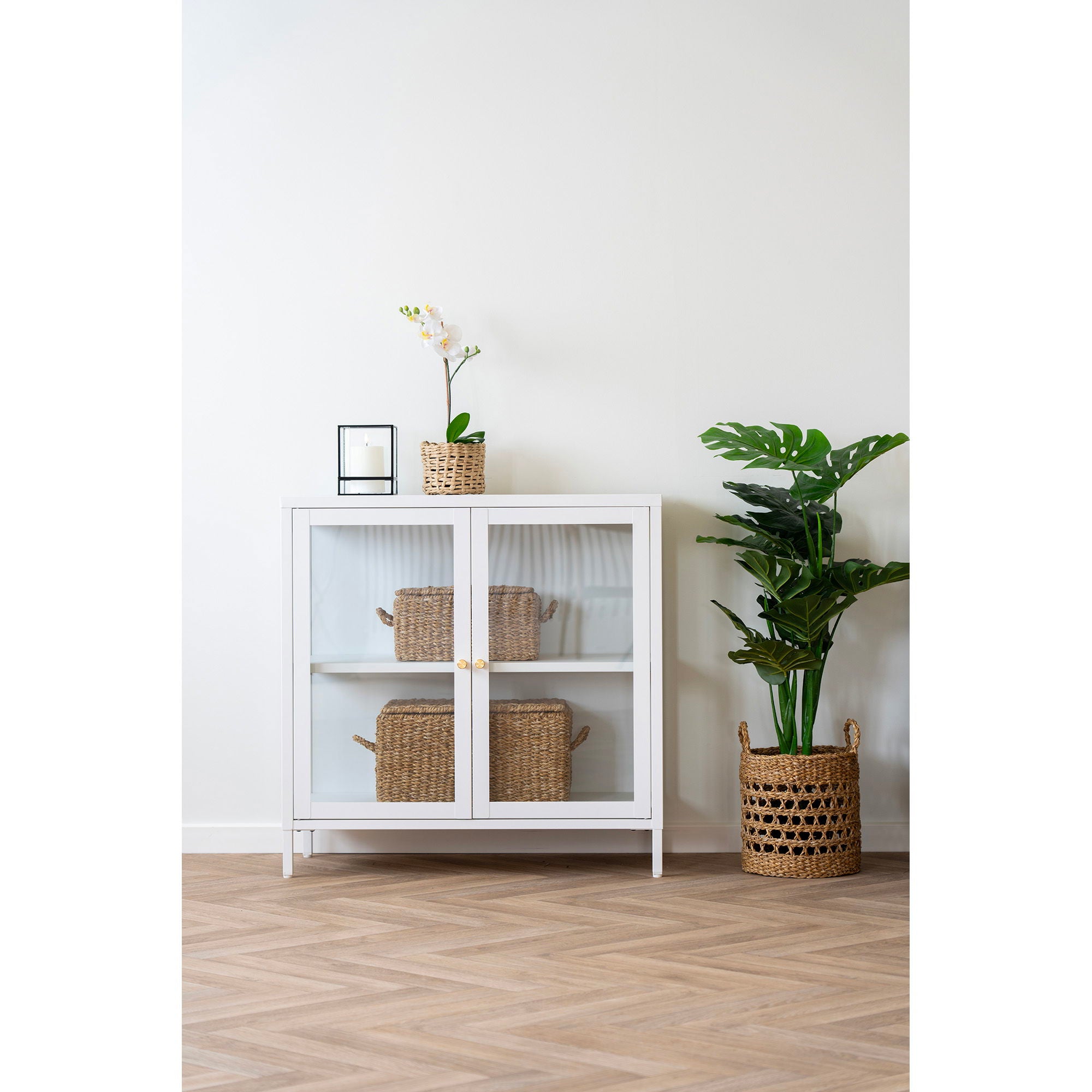 Bogra – Aufbewahrungskörbe aus Seegras und Metall, natur, Set aus 2